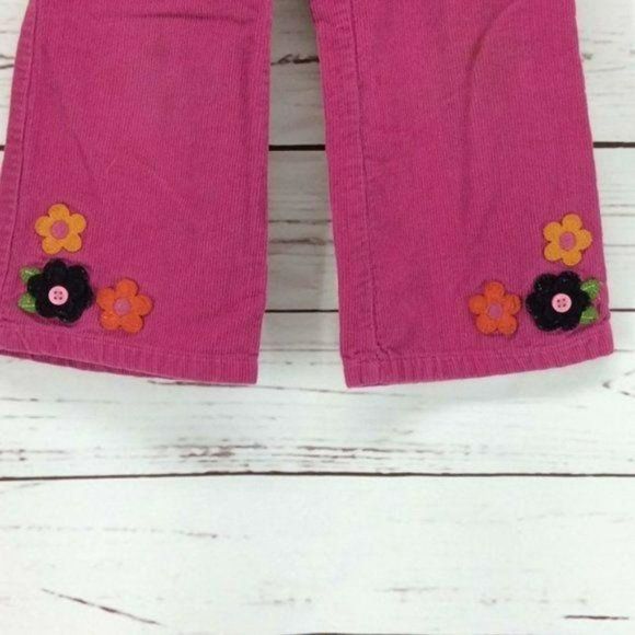 Gymboree Girls Pink Bell bottoms Floral Elastic Pullon Corduroy Pants Size 2T - Picture 3 of 8